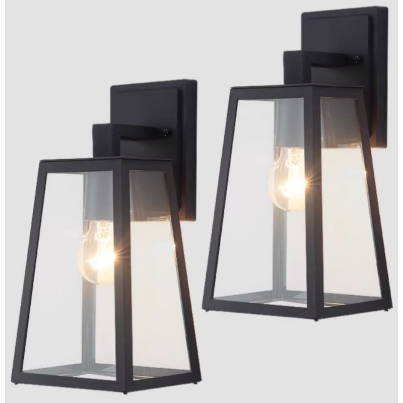 Vintage Industrial Wandlampe Metall Glas Wandleuchte Schwarz Wandbeleuchtung für Café Küche Bar Esszimmer Küche 2 Stücke