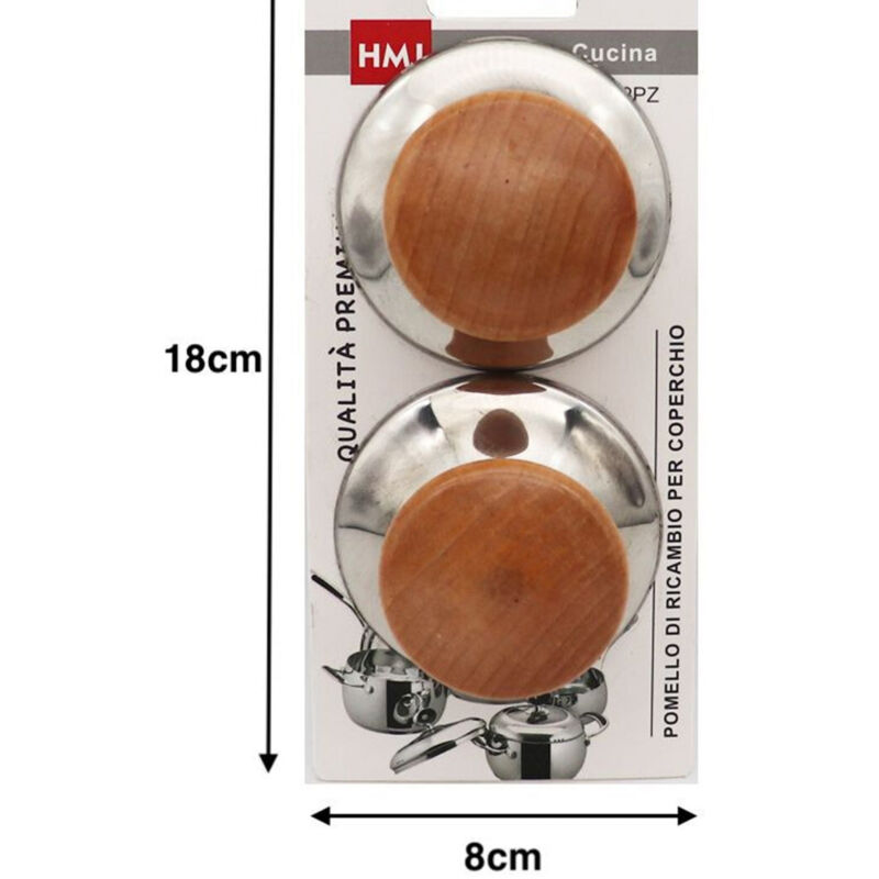 Trade Shop - 2 STÜCK KNOPF FÜR DECKEL UNIVERSAL ERSATZTEILE TÖPFE PFANNEN BRAUN GRIFF -