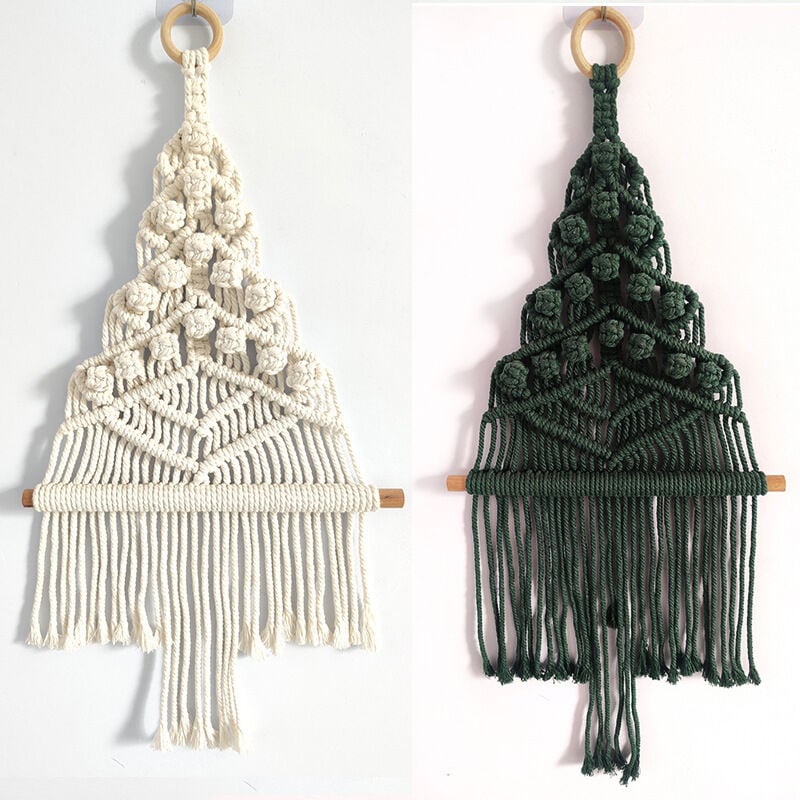 stücke Weihnachten Baum Handgemachte Baumwolle Seil Gewebt Wandbehänge Weihnachten Geschenke DIY Böhmischen Nordic Tapisserie Weben YMYNY