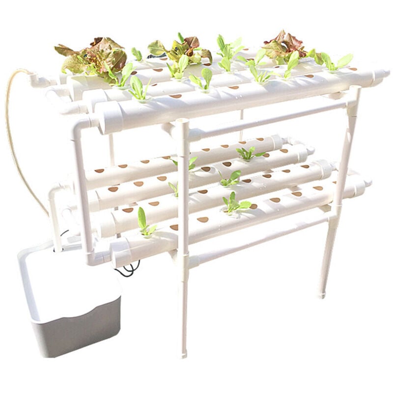 2-Schichten 72 Löcher Bewässerungssystem Hydroponic Hydrokultur Grow Kit Pflanze Rohr Hydroponik Pflanzengemüsegarten System