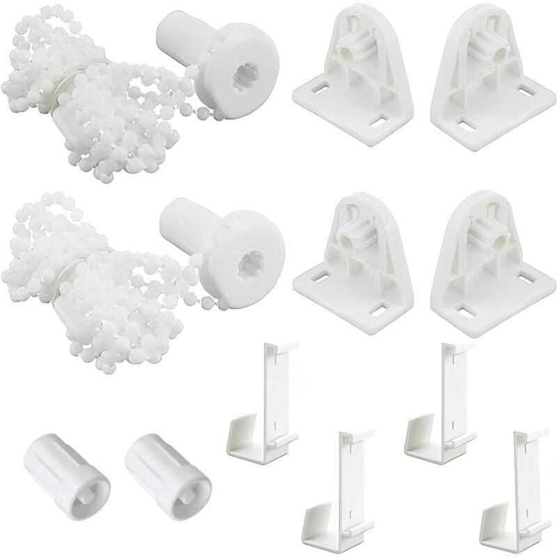 Bluedeer - 2 Sets Rollo Halterung Fenster 17mm, Klemmfix Rollo ohne Bohren, Ersatzteile für Verdunklungsrollo, Doppelrollo, Seitenzugrollo, Weiß
