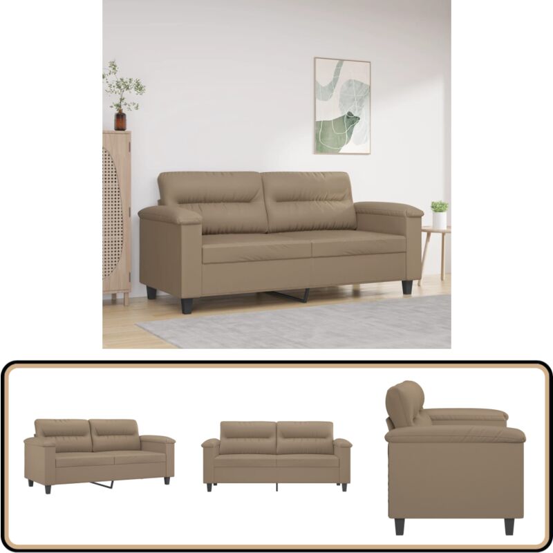 2-Sitzer-Sofa Cappuccino-Braun 140 cm Kunstleder - 2-Sitzer Sofa - Couch - Wohnzimmersofa - Lederlook Sofa - Braun Sofa