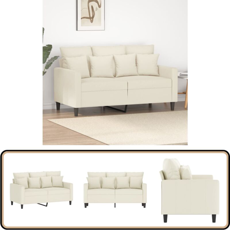 2-Sitzer-Sofa Creme 120 cm Samt - Samtsofa - Couch - Wohnzimmersofa - Creme Sofa - Modernes Sofa