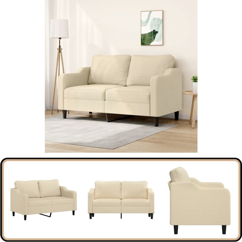 2-Sitzer-Sofa Creme 140 cm Stoff - Couch - 2-Sitzer Sofa - Wohnzimmersofa - Creme Sofa - Modernes Sofa