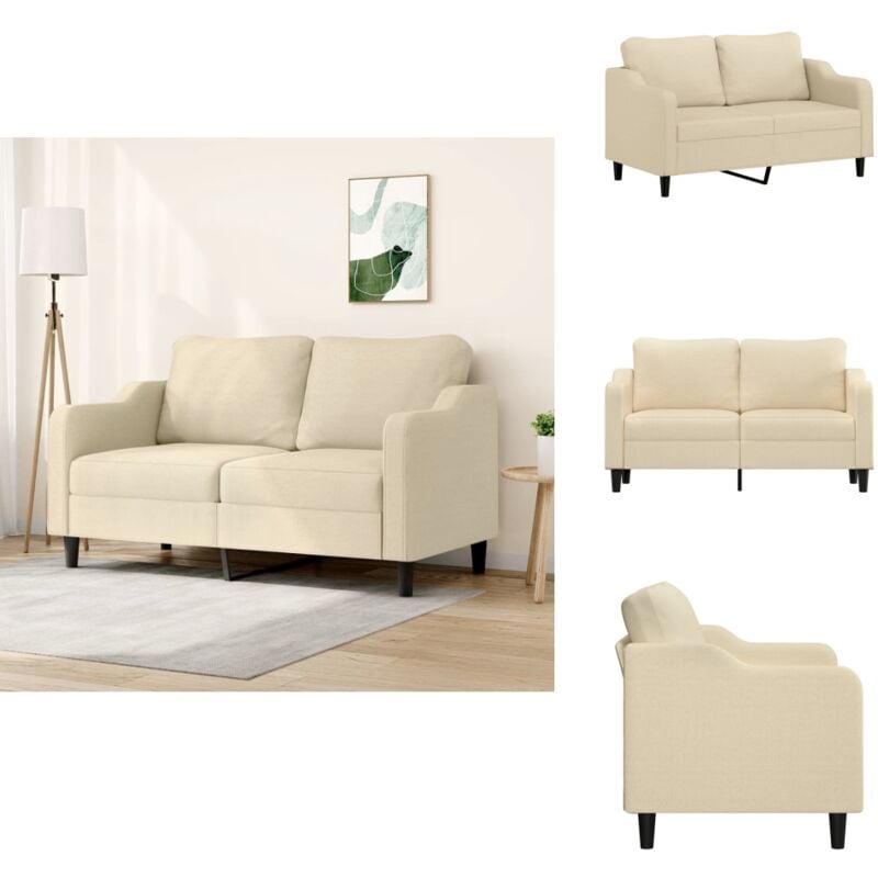 2-Sitzer-Sofa Creme 140 cm Stoff - Couch - 2-Sitzer Sofa - Wohnzimmersofa - Creme Sofa - Modernes Sofa