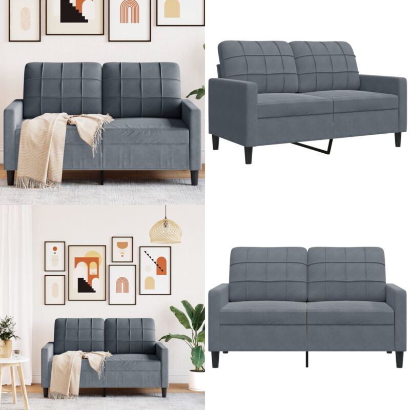 2-Sitzer-Sofa Dunkelgrau 120 cm Samt - Samtsofa - Wohnzimmersofa - 2-Sitzer Sofa - Grau Sofa - Modernes Sofa - Home & Living
