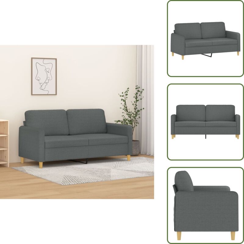 2-Sitzer-Sofa Dunkelgrau 140 cm Stoff - 2-Sitzer Sofa - Grau Sofa - Wohnzimmersofa - Couchtisch - Lounge Möbel