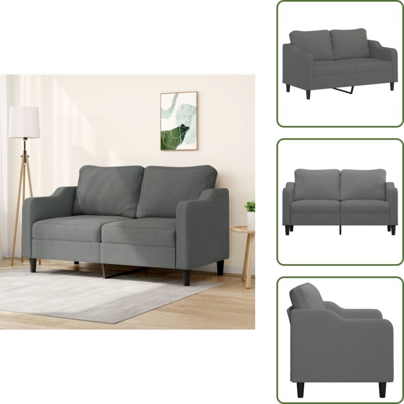 2-Sitzer-Sofa Dunkelgrau 140 cm Stoff - Couch - 2-Sitzer Sofa - Wohnzimmersofa - Grau Sofa - Modernes Sofa