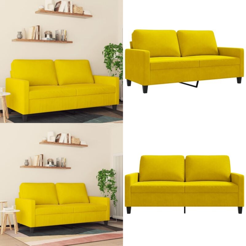 2-Sitzer-Sofa Gelb 140 cm Samt - Samtsofa - 2-Sitzer Sofa - Wohnzimmersofa - Gelbes Sofa - Modernes Sofa - Home & Living