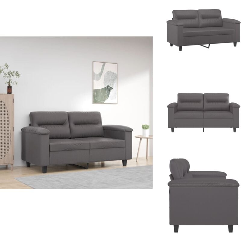 2-Sitzer-Sofa Grau 120 cm Kunstleder - 2-Sitzer Sofa - Grau - Kunstleder Sofa - Wohnzimmersofa - Modernes Sofa