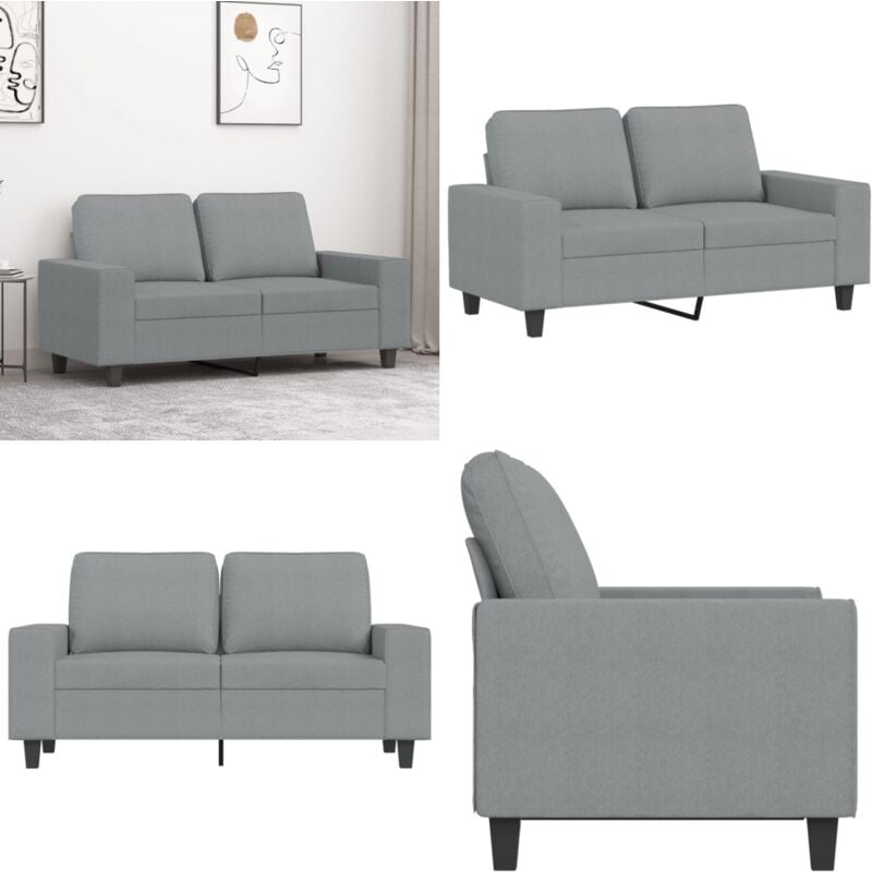 2-Sitzer-Sofa Hellgrau 120 cm Stoff - Couch - 2-Sitzer Sofa - Wohncouch - Grau Sofa - Modernes Sofa - Home & Living