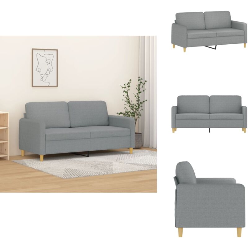2-Sitzer-Sofa Hellgrau 140 cm Stoff - Couch - 2-Sitzer Sofa - Wohncouch - Grau Sofa - Modernes Sofa