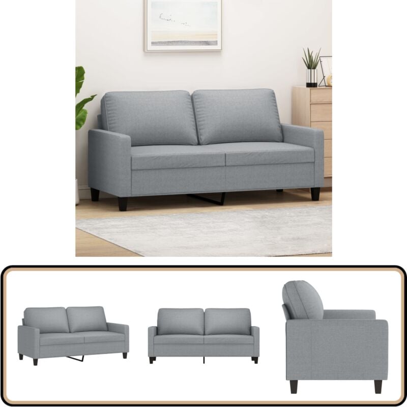 2-Sitzer-Sofa Hellgrau 140 cm Stoff - Couch - 2-Sitzer Sofa - Wohnzimmersofa - Grau Sofa - Modernes Sofa