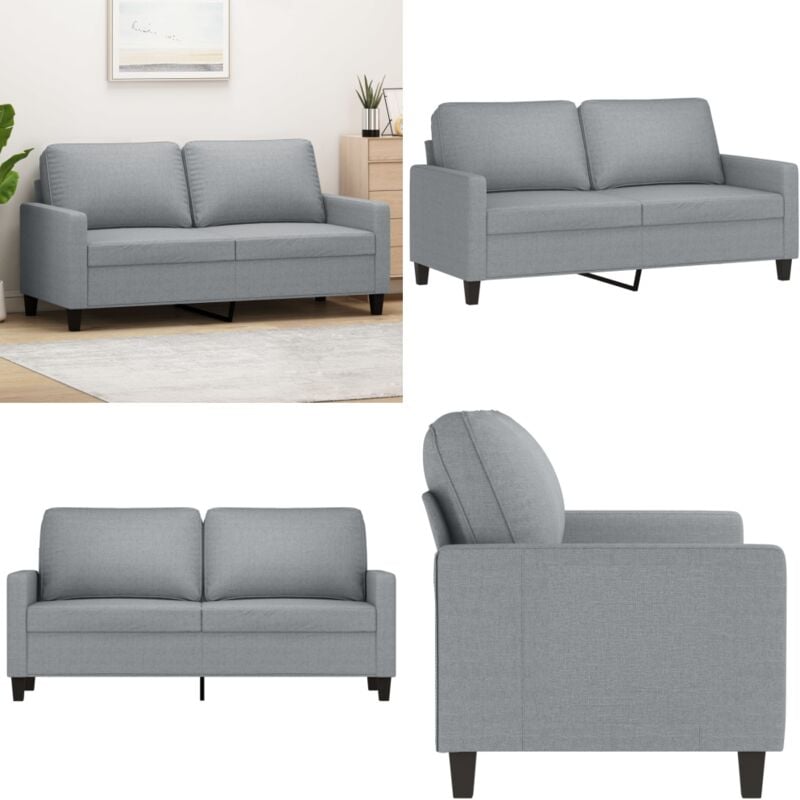 2-Sitzer-Sofa Hellgrau 140 cm Stoff - Couch - 2-Sitzer Sofa - Wohnzimmersofa - Grau Sofa - Modernes Sofa - Home & Living