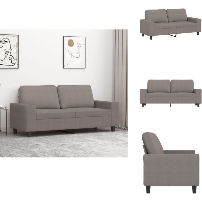 2-Sitzer-Sofa Taupe 140 cm Stoff - Couch - 2-Sitzer Sofa - Wohnzimmersofa - Polstercouch - Modernes Sofa