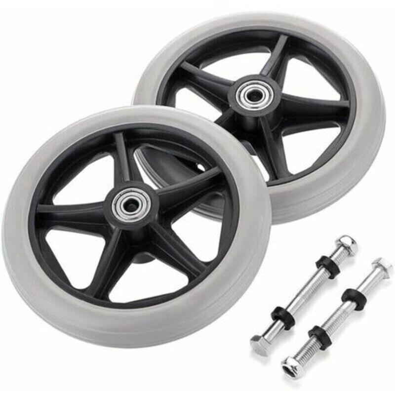 Volavo - gabrielle 2 Stück 6 Zoll Ersatz-Gummirad für Rollstuhl-Vorderräder, Rollator, Gehhilfe, rutschfeste Ersatzrollen, Ersatzräder, Zubehör für