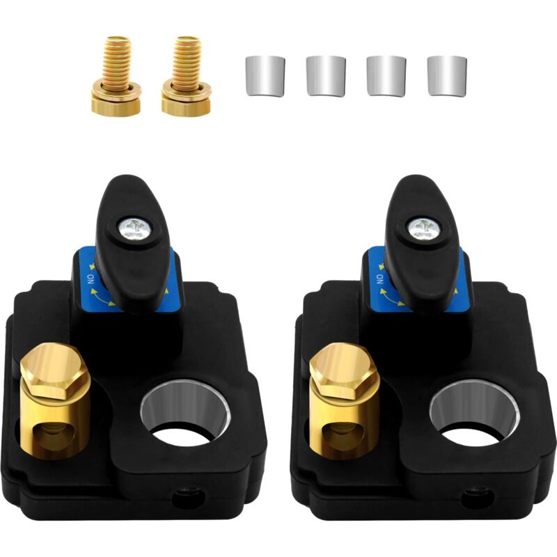 2 Stück 12 V 24 V Autobatterie-Trennschalter, Boot-RV-Batterieschalter, Schnelltrennschalter (quadratisch)