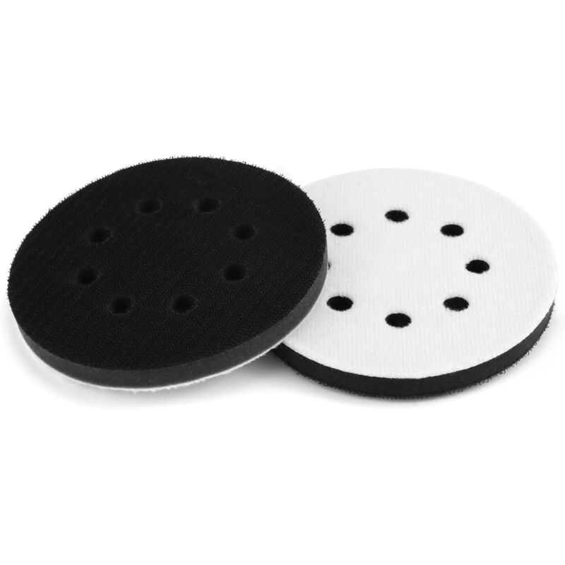 2 Stück 125 mm Schwamm Interface Pad Kissen Pad Klett für Schleifteller (8 Löcher)
