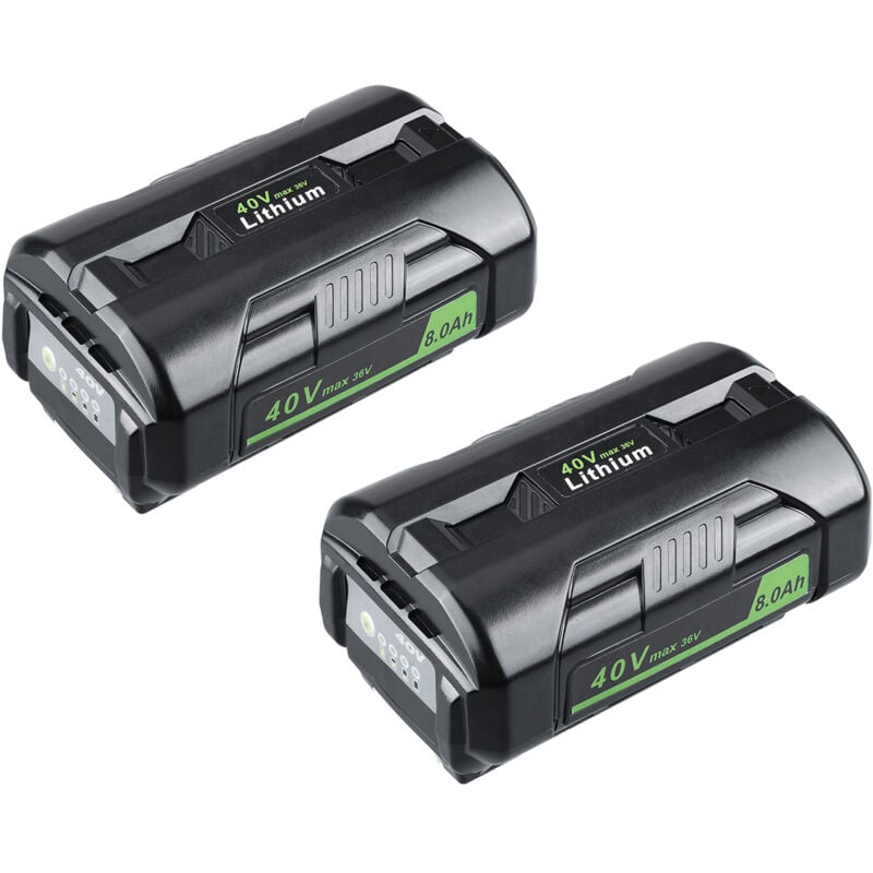Pdstation - 2 Stück 8000 mAh 40 v Lithium-Akku, Ersatz für Ryobi 40 v Akku, kompatibel mit 40 v Ryobi Akku OP4015 OP4026 OP40201 OP40261 OP4030