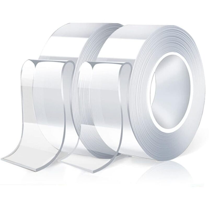 2 Stück 9,68 Fuß Sticki-Rollen,extra großes doppeltes Nano-Klebeband für Wand,Poster,Bilder,Teppiche,strapazierfähiges Nano-Klebeband,doppelseitiges