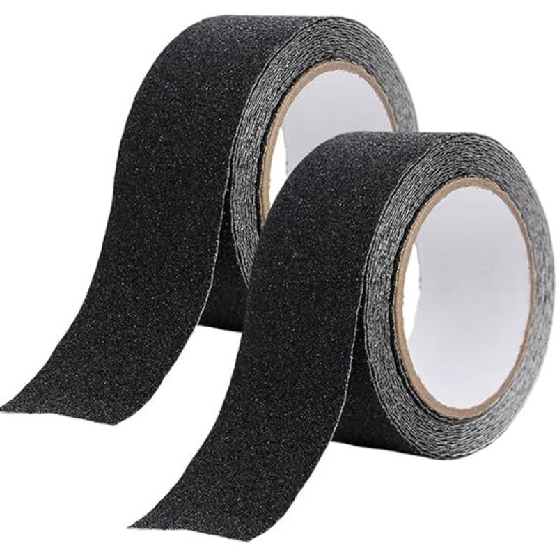 2 Stück Anti-Rutsch-Klebeband, 10 m x 2,5 cm, Anti-Rutsch-Streifen mit Anti-Rutsch-Klebeband für Treppen, Stufen, Fußböden, starkes Anti-Rutsch-Band,