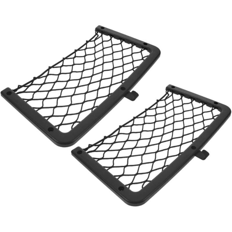 2 Stück Auto-Aufbewahrungsnetz, Auto-Aufbewahrungstasche, Dosen-Frachtnetz, Auto-Aufbewahrungstasche, Auto-Aufbewahrungsnetz, Nylon, Schwarz, 42 x 21