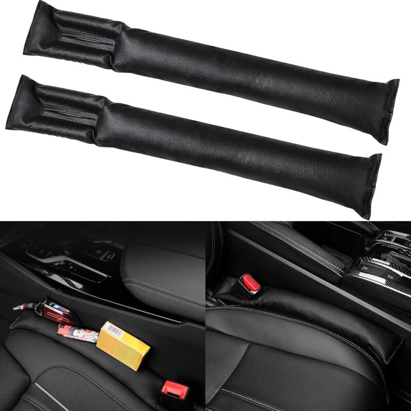 2 Stück Autositz-Lückenfüller-Pad, Autositz-Lückenstopfen, Leder-Autositz-Lückenstopfen, Autositz-Lückenfüller-Pad, Autositz-Lückenfüller-Pad, Schwarz