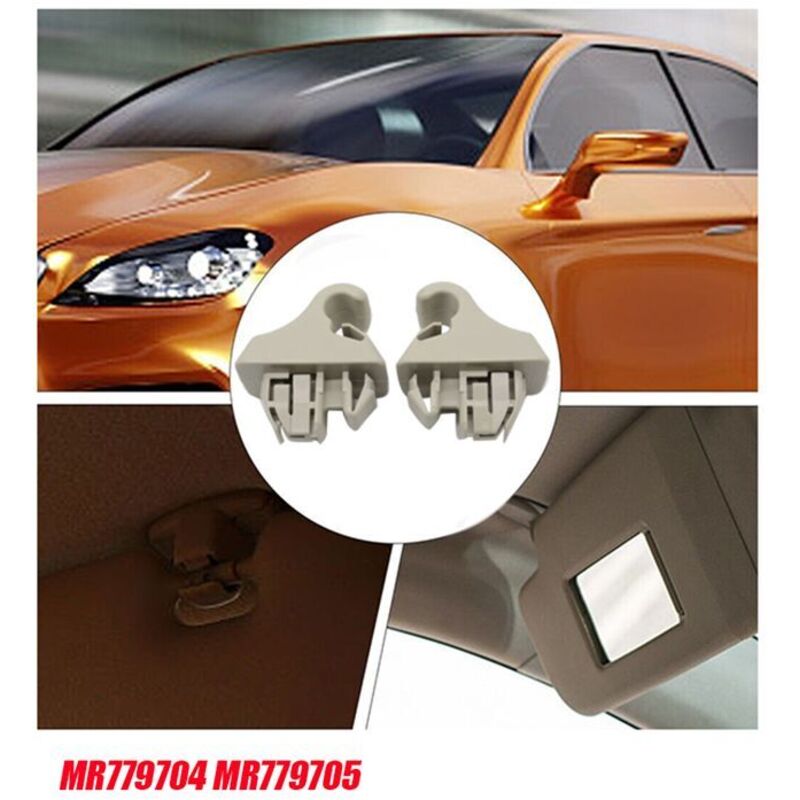 2 StüCk Beige Sonnenblenden-Hakenhalter-Clip MR779704 MR779705 für Montero MK3 Pajero 2000-2006 Sonnenblenden-AufhäNgerhaken
