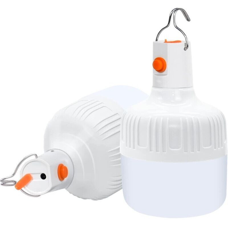 Odipie - 2 Stück Camping-Laterne, tragbare Lampe mit wiederaufladbaren USB-Batterien, 500 Lumen, superhell, für den Außenbereich, für Camping, Zelt,