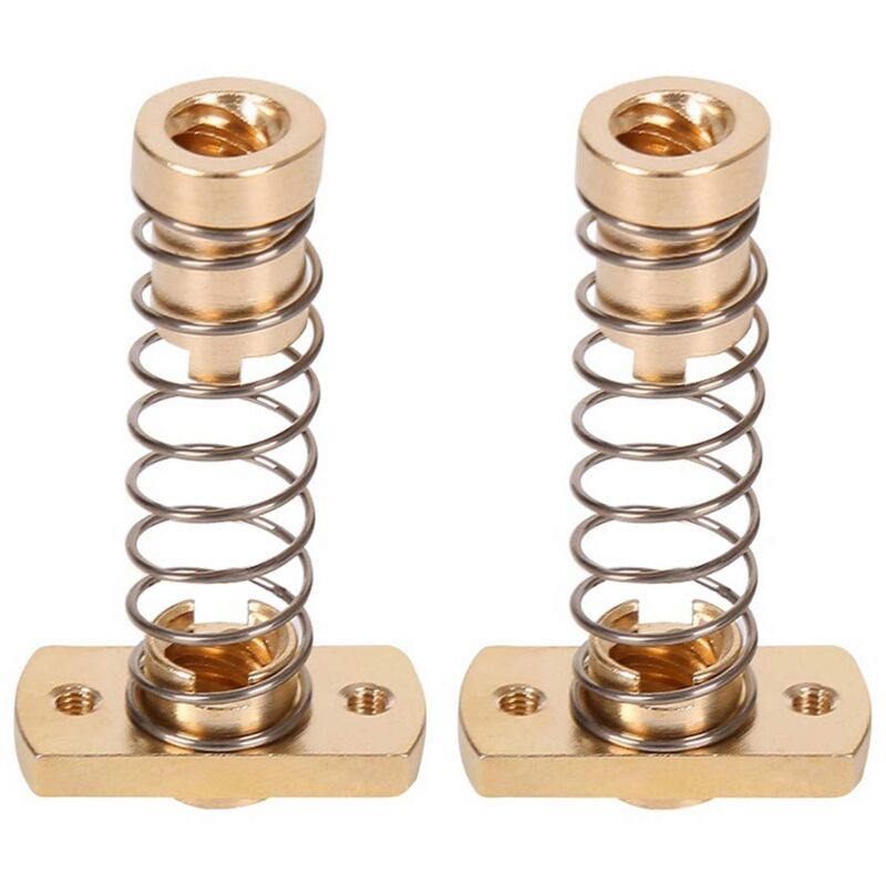 2 Stück CR10 Z-Achsen-Federmutter T8 spielfreies Messing eliminiert Lückenmuttern für 3D-Drucker-Upgrade, Ender 3 Ender 3s Ender 3 Pro V2 CR-10