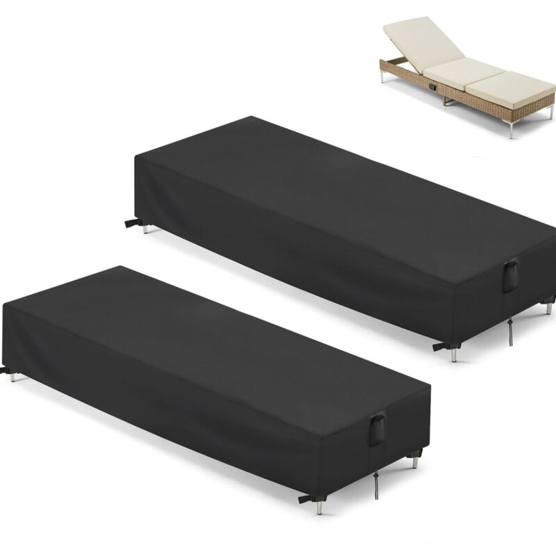 2 Stück Garten-Liegestuhl-Abdeckung, Garten-Sonnenliegen-Abdeckung, Schutzhülle für Outdoor-Sonnenliege, Anti-UV-Schutzhülle für Sonnenliege (210 x