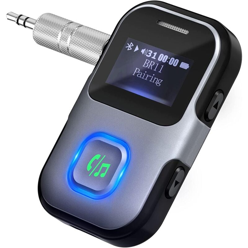 Bluetooth-AUX-Empfänger fürs Auto, eingebautes Mikrofon, Freisprecheinrichtung, Geräuschunterdrückung, 3,5-mm-AUX fürs Auto, Heim-Stereoanlage,