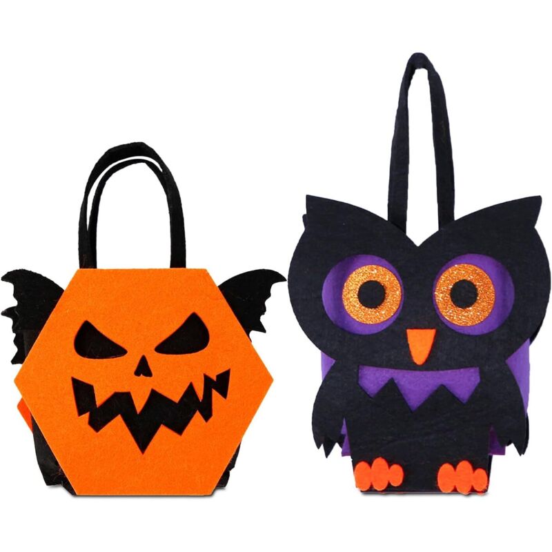 Bluedeer - 2 Stück Halloween Süßigkeiten Tasche Halloween Geschenktasche Beutel Eule Dämon Flügel Halloween Sammeltasche Kinder Halloween Deko