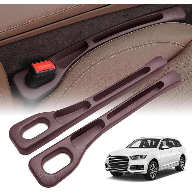 2 Stück Innenraum-Sitzfüller, universelle Autositz-Lückenfüller, auslaufsichere Autositz-Lückenfüllstreifen, für die meisten Automodelle (braun)