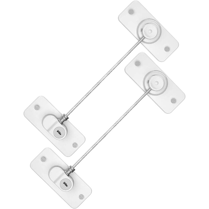 Linghhang - 2 Stück Kinder Fenstersicherung mit Schlüssel, Selbstklebende Kinder Fenstersicherung mit Öffnungsbegrenzungskabel, Kinder