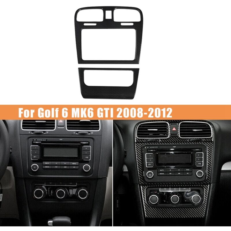 2 StüCk Kohle Faser Zentral EntlüFtung Radio A/C Konsole Panel Abdeckung für 6 MK6 2008-2012 Dekoration ZubehöR