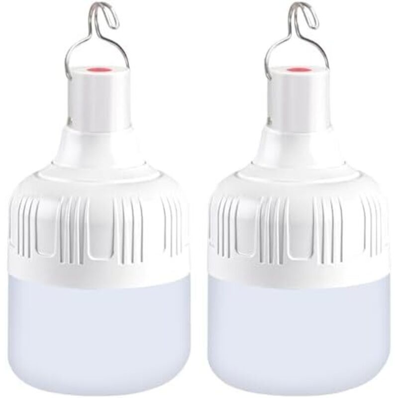 2 Stück LED Campinglampe, USB Wiederaufladbare Camping Licht, 3 Helligkeiten Leuchtmodi, Tragbare Zeltlampe zum Aufhängen Wasserdicht Outdoor Lampe