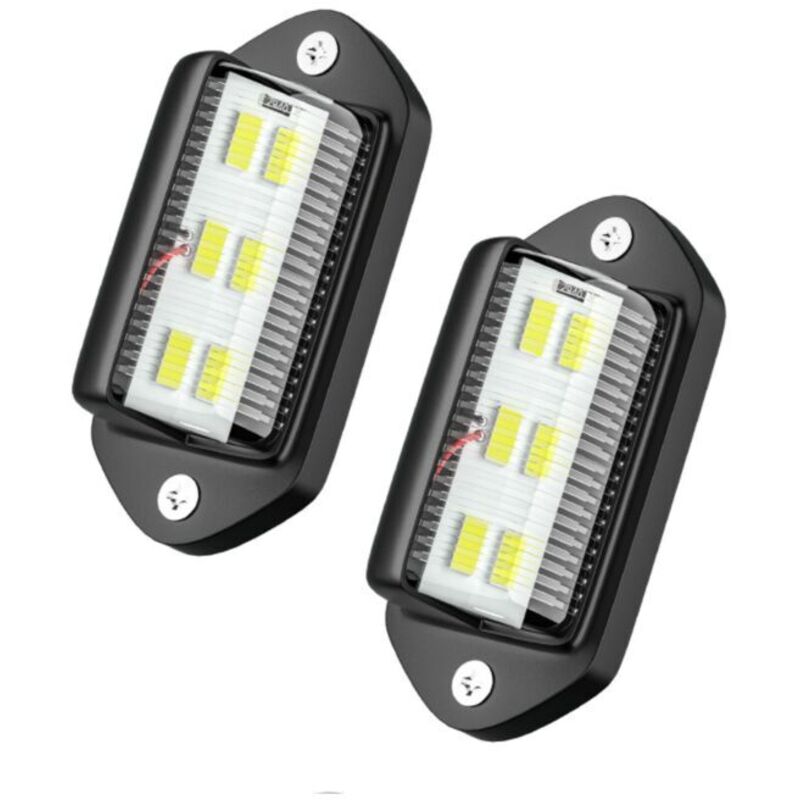 2 Stück LED-Kennzeichenleuchte, wasserdicht, 6 SMD-LED-Rückleuchten, Kennzeichenleuchte für 12 V/24 V, LKW, Van, Anhänger, Auto, Fahrzeug, Wohnwagen