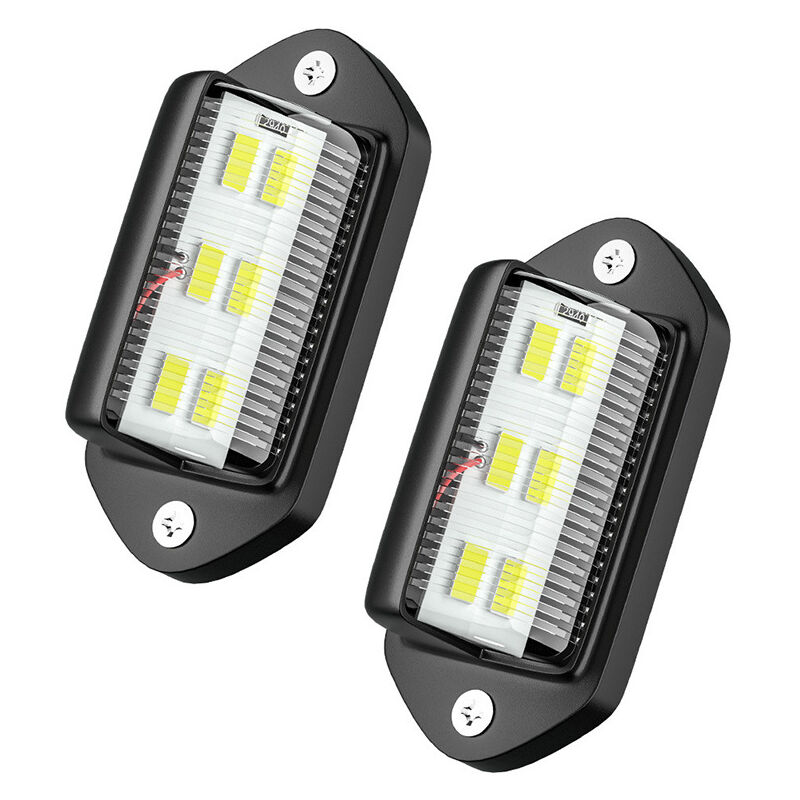 2 Stück LED-Kennzeichenleuchte, wasserdicht, 6 SMD-LED-Rückleuchten, Kennzeichenleuchte für 12 V/24 V, LKW, Van, Anhänger, Auto, Fahrzeug, Wohnwagen,