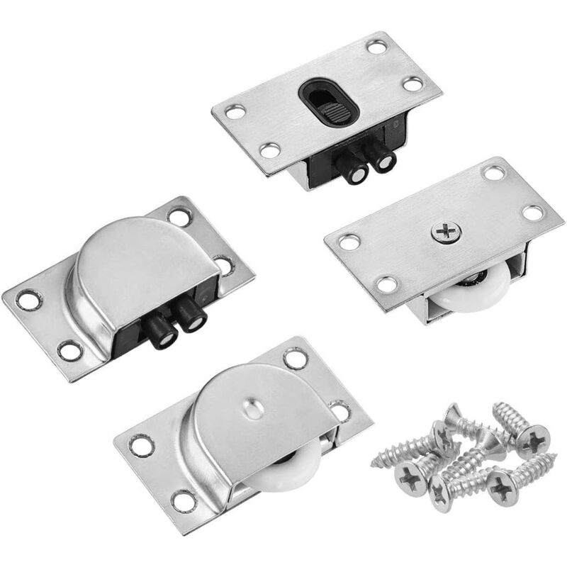 Memkey - 2 Stück Möbel-Gleitrollen für Schrank, Schrank, Fenster, Schiebetür, Hardware-Zubehör (Nylon-Einzelrad)