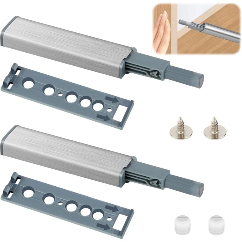 Gabrielle - 2 Stück Push-to-Open-Schranktürdrücker, Schranktür Push-Open-Tür, Push-Open-Türdämpfer, Push-to-Open für Schranktür, Schublade, Möbel und