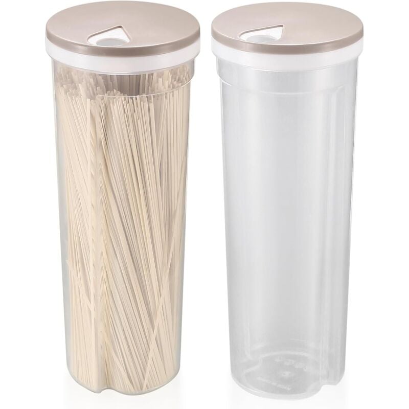 2 Stück Spaghetti-Aufbewahrungsbox, Nudel-Aufbewahrungsbehälter mit Schwenkdeckel, Kunststoffbehälter für Nudeln, Müsli, Snacks, Spaghetti-Nudeln