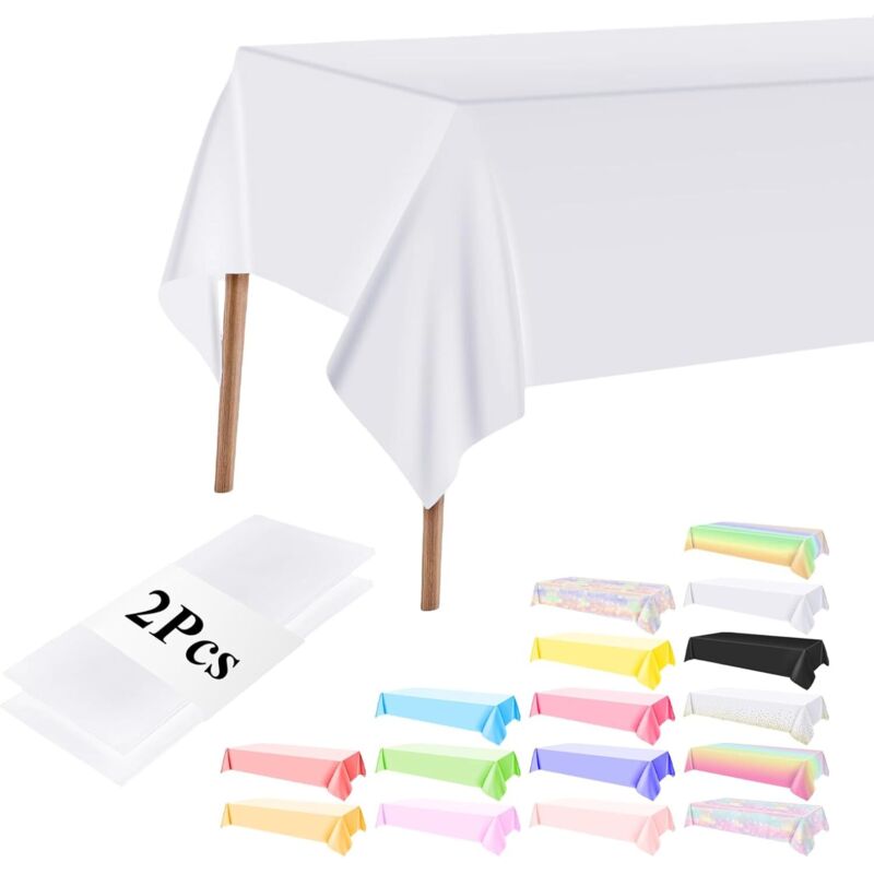 2 Stück Tischdecken, Wasserdicht Geburtstag Tischdecken, Tischdecke Geburtstag, Rechteckig Tischtuch Geeignet für Party Weihnachten Hochzeit,137 x