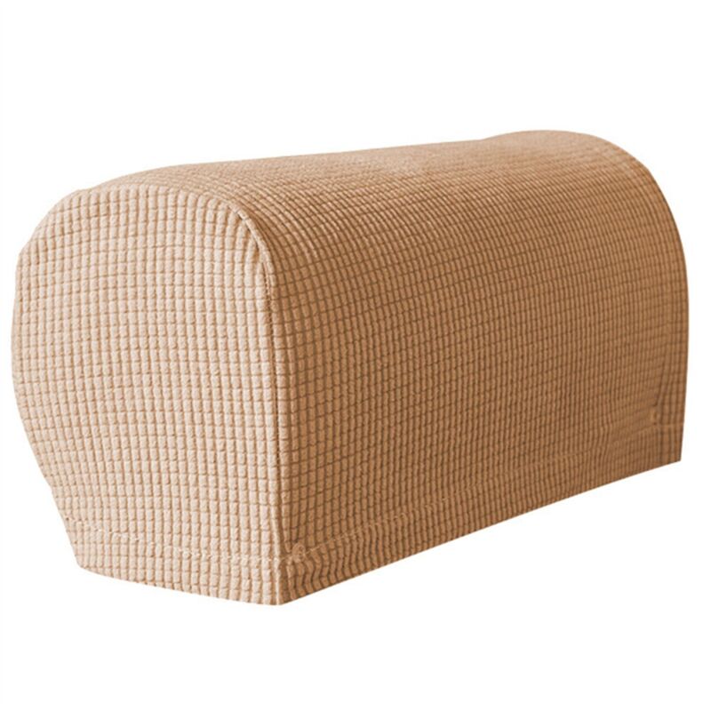 Tlily - 2 Stück weiche Stretch-Plüsch-Armlehnenbezüge, Bezüge für Stühle/Sofas, Couch-Armlehnenbezüge, Khaki