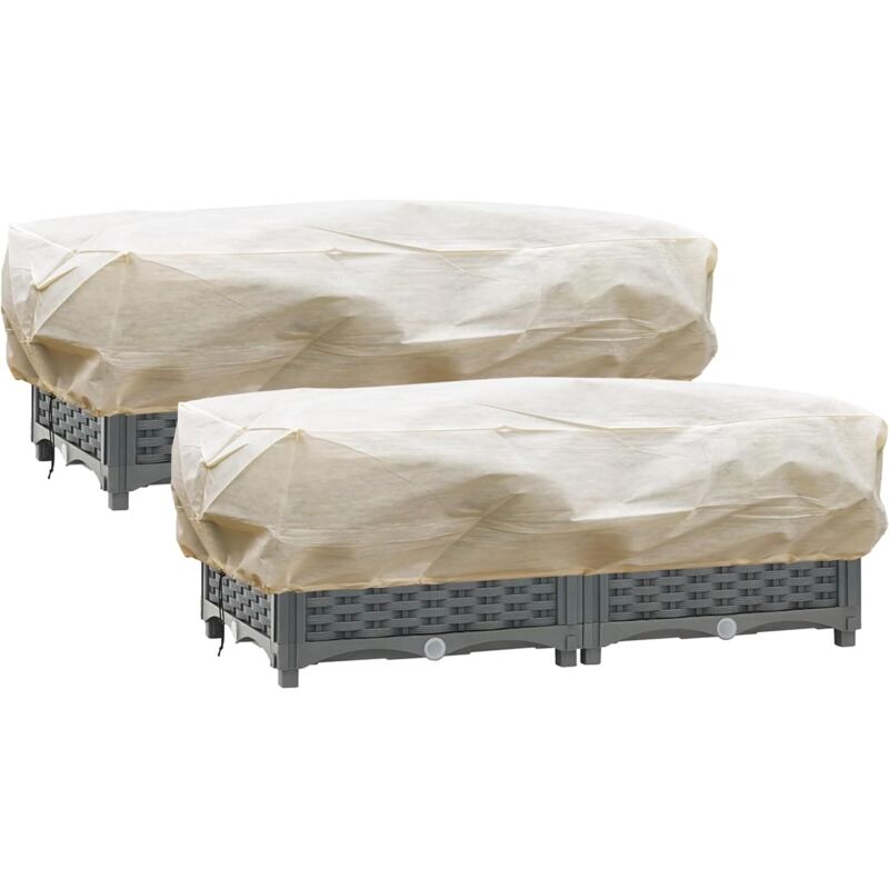 2 Stück Winter-Pflanzenschutzhüllen, Balkon-Pflanzenschutz, frostbeständige rechteckige Hüllen, Winter-Pflanzenschutzhüllen mit Kordelzug, 150 x 40 x