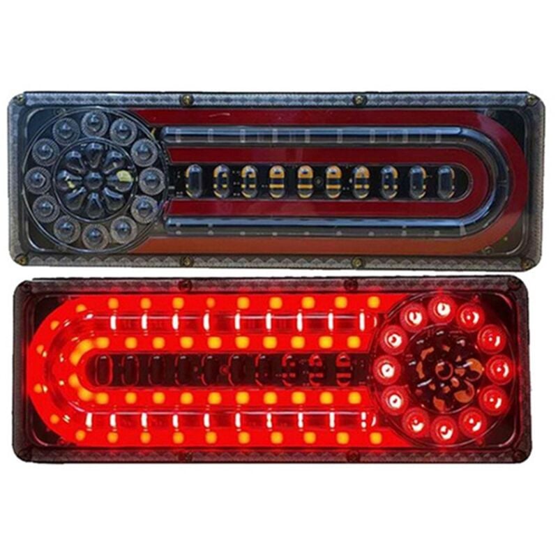 2 stücke 24V led Dynamische Auto Lkw Rücklicht Rücklicht Blinker Hinten Anzeige Bremse Lichter Für Lkw Anhänger van 41,5 cm