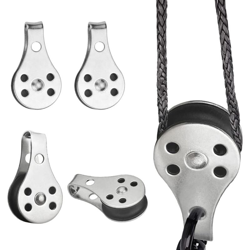 Stück Edelstahl-Riemenscheibenblock, Bootsriemenscheibe, 25 mm Kabelrolle, starke Heberolle, drehbarer Flaschenzug, Hakenrolle für Kanu, Kajak, Marine