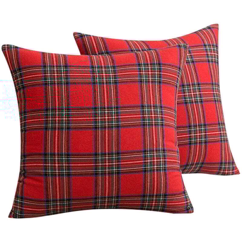 2 stücke Weihnachten Plaid Tartan Kissen Abdeckungen Weihnachten Wurf Kissen Fall Bett Sofa Wohnkultur