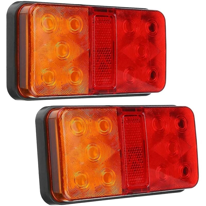 2 Stück 12 v 10 led wasserdichter LKW-Anhänger LKW-Rücklicht Auto Blinker Bremse hinten Bremsleuchte Boot