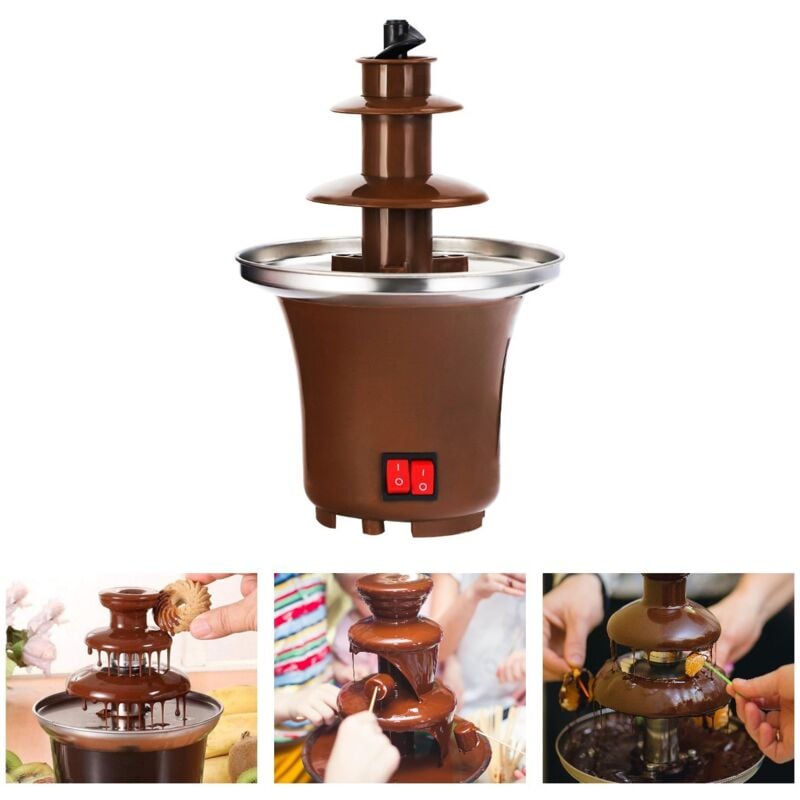 2-stufiger Schokoladen-Fondue-Brunnen, Choco Melts Dip-Wärmemaschine, für geschmolzene Schokolade, Süßigkeiten, Butter, Käse, Karamell-Dip